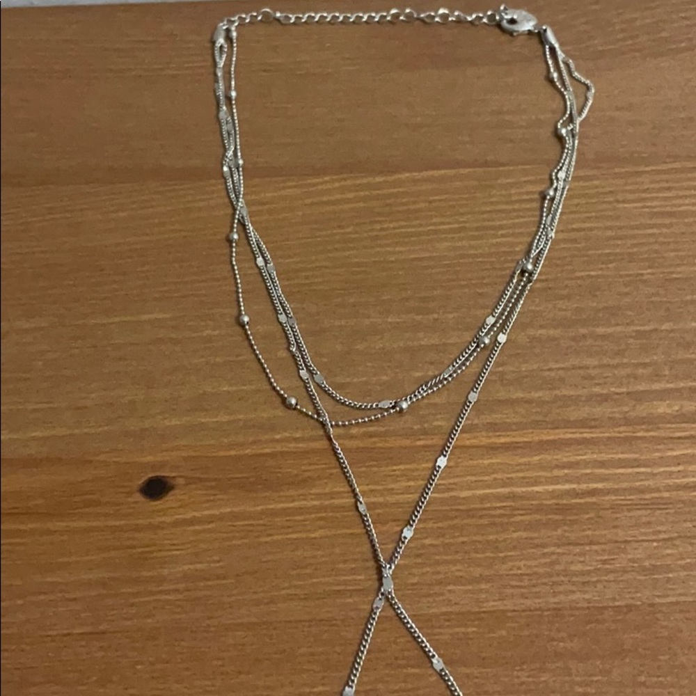 Silver layered necklace